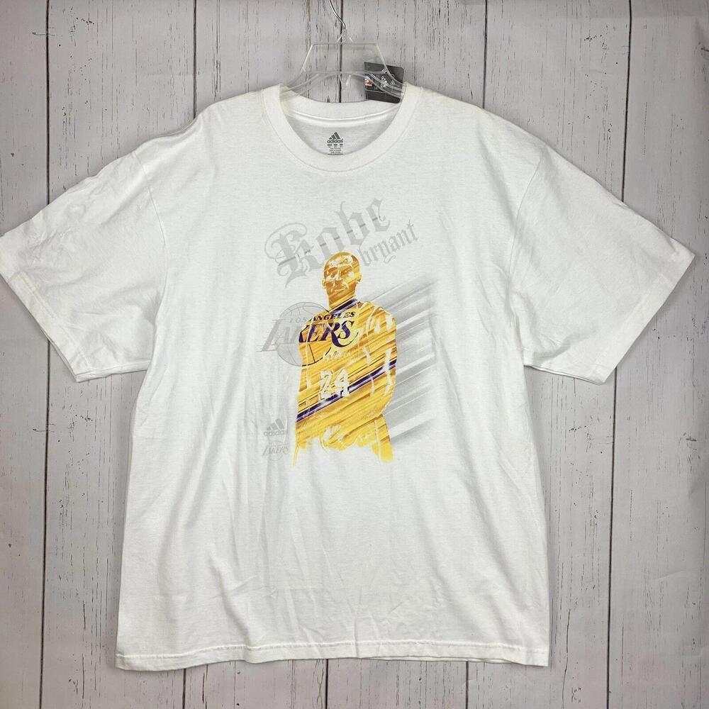 Los Angeles Lakers Kobe Bryant Nba 2Xl White T-Shirt Adult New Mens
